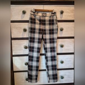H&M Women's Plaid Trousers - Black, White, Brown